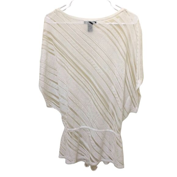 WHITE HOUSE BLACK MARKET Drawstring Waist White Sweater Blouse Top Size M - Picture 3 of 8